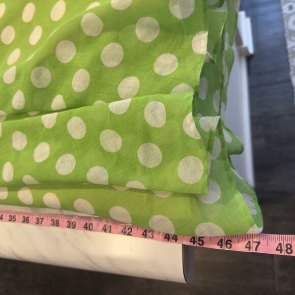 Vintage 60s Milkmaid Polka Dot Dress Size Small Green Handmade Trad Off Shoulder - Picture 15 of 16